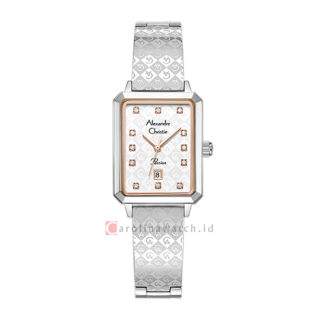 Jam Tangan Alexandre Christie Passion AC 2C24 LDBSSSLRG Women White Dial Silver Stainless Steel Strap