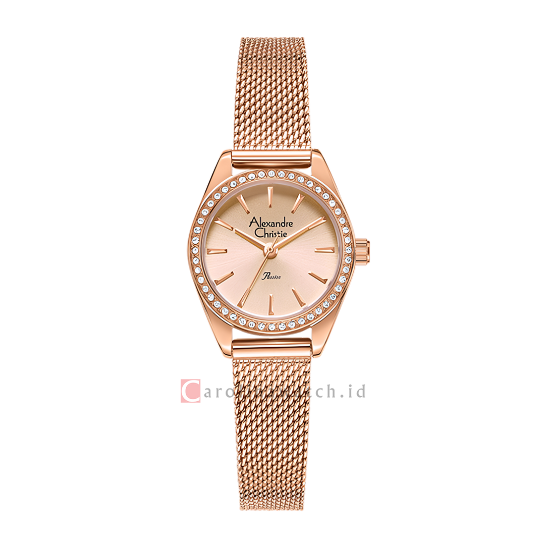 Jam Tangan Alexandre Christie Passion AC 2C30 LHBRGLN Women Rose Gold Dial Rose Gold Mesh Stainless Steel Strap