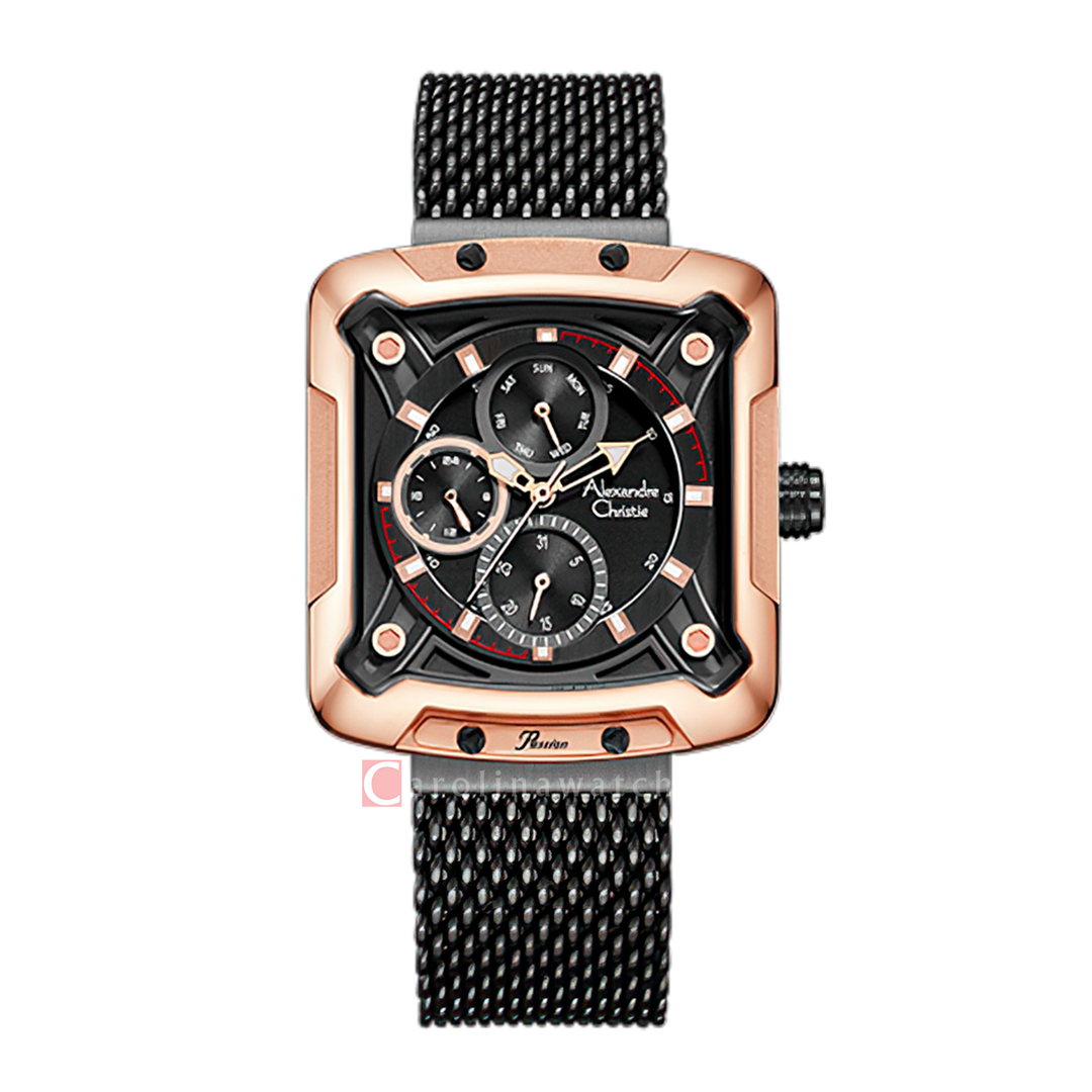Jam Tangan Alexandre Christie AC 3030 BFBBRBA Women Analog Dial Rose Gold Stainless Steel Strap