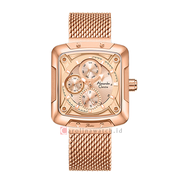 Jam Tangan Alexandre Christie AC 3030 BFBRGRG Women Analog Dial Rose Gold Stainless Steel Strap