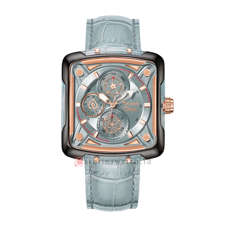 Jam Tangan Alexandre Christie Classic AC 3030 BFLGRLB Women Light Blue Dial Light Blue Leather Strap