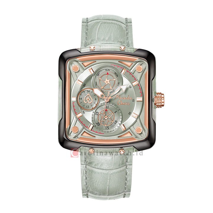 Jam Tangan Alexandre Christie Classic AC 3030 BFLGRLG Women Light Grey Dial Light Grey Leather Strap