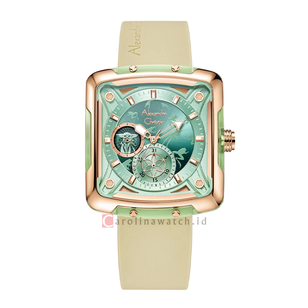 Jam Tangan Alexandre Christie Star Wars AC 3030 BFRGU1 Women Black Analog Dial Premium Silicone Strap Grogu Limited Edition