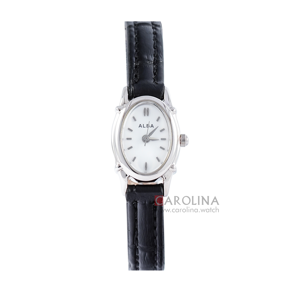 Jam Tangan ALBA AC3K35X1 Women White Dial Black Leather Strap