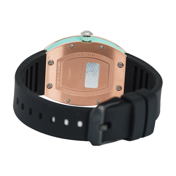 Jam Tangan Alexandre Christie Passion AC 5001 LHRTRGN Women Multicolor Dial Tosca Black Rubber Strap