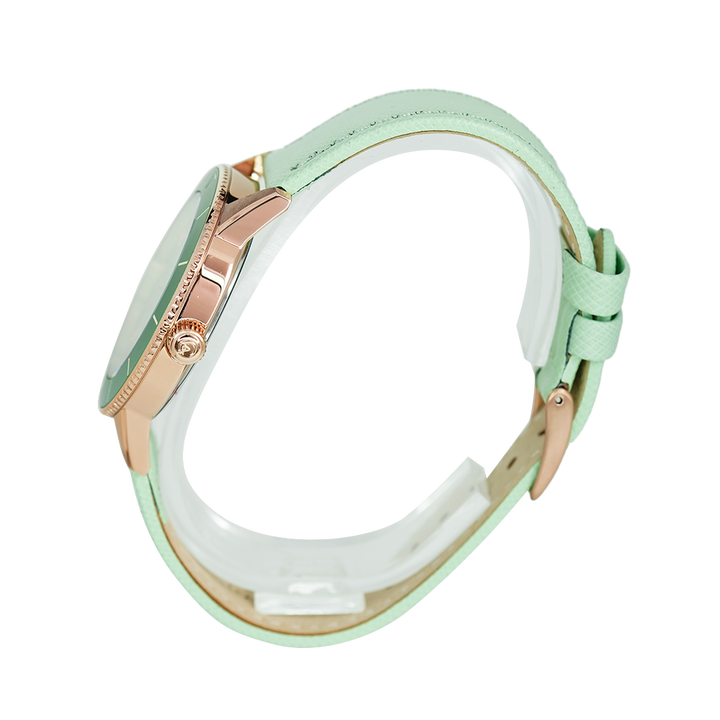 Jam Tangan Alexandre Christie Passion AC 5002 LDLRGGN Women Light Green Dial Light Green Leather Strap