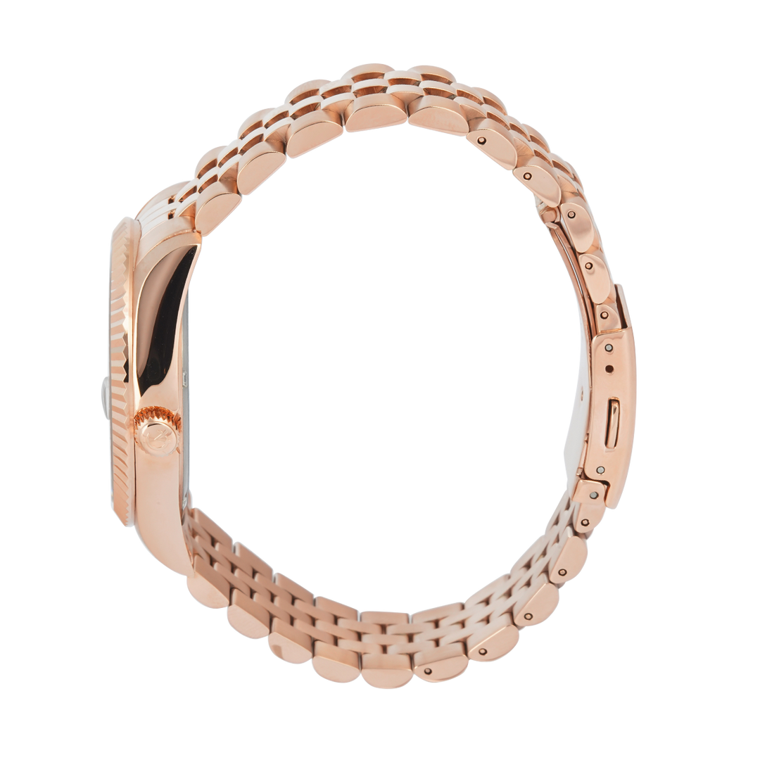 Jam Tangan Alexandre Christie Classic Steel AC 5002 MDBRGMS Men MOP Dial Rose Gold Stainless Steel Strap