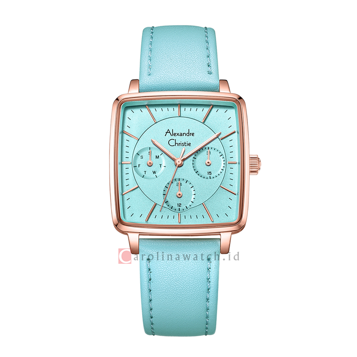 Jam Tangan Alexandre Christie Classic AC 5003 BFLRGBU Women Light Blue Dial Light Blue Leather Strap