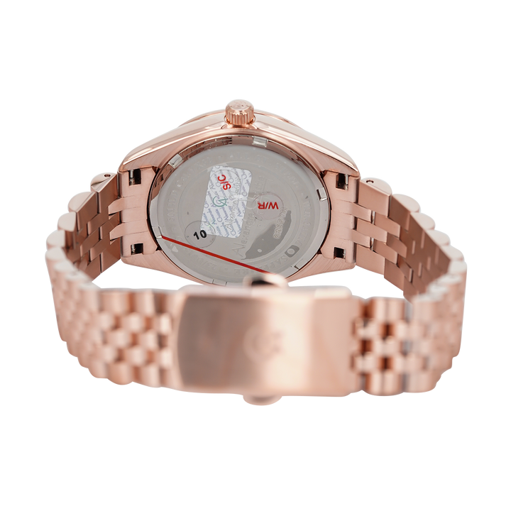 Jam Tangan Alexandre Christie Classic Steel AC 5012 LDBRGRGLN Women Rose Gold Motif Dial Rose Gold Stainless Steel Strap