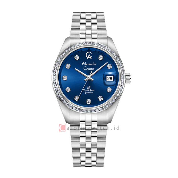 Jam Tangan Alexandre Christie Classic Steel AC 5012 LDBSSBU Women Blue Dial Stainless Steel Strap