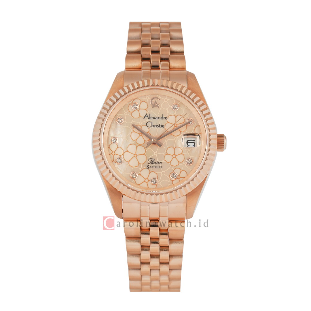 Jam Tangan  Alexandre Christie AC 5013 LDBRGMD1 Women Dial Rose Gold Stainless Steel Strap