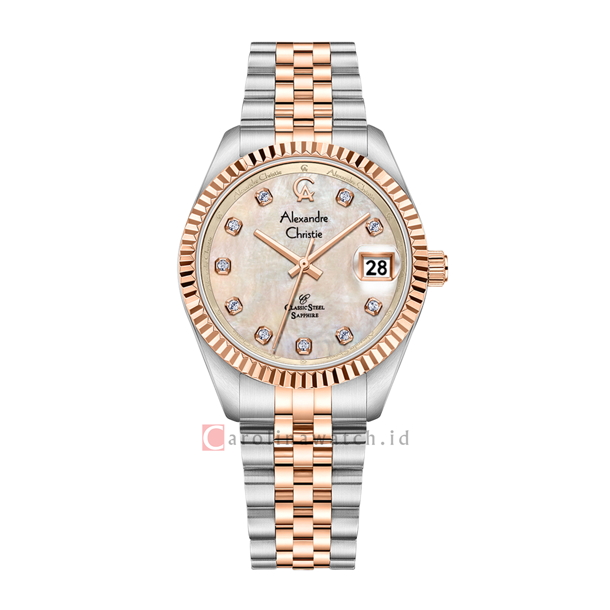Jam tangan alexandre christie classic steel ac 5013 ldbtrmd sapphire w