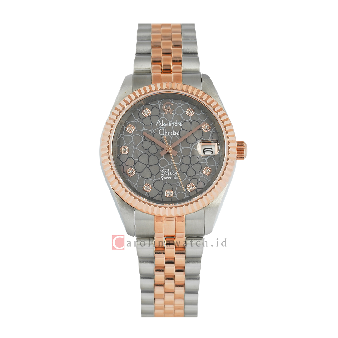 Jam Tangan  Alexandre Christie AC 5013 LDBTRMR1 Women Dial Dual Tone Stainless Steel Strap
