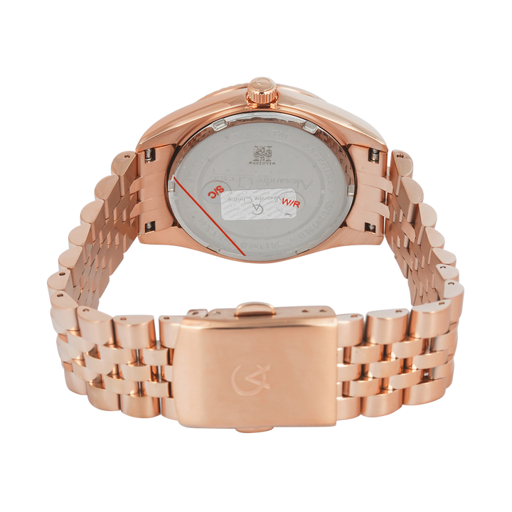 Jam Tangan Alexandre Christie Passion AC 5013 MDBRGLN2 Sapphire Men Analog Dial Rose Gold Stainless Steel Strap