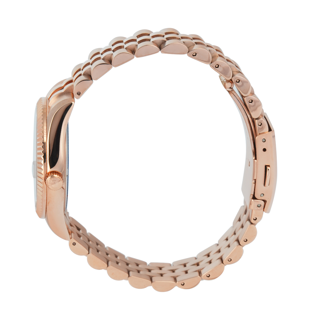 Jam Tangan Alexandre Christie Passion AC 5013 MDBRGLN3 Sapphire Men Gold Dial Rose Gold Stainless Steel Strap