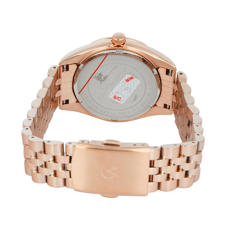 Jam Tangan Alexandre Christie Passion AC 5013 MDBRGLN3 Sapphire Men Gold Dial Rose Gold Stainless Steel Strap