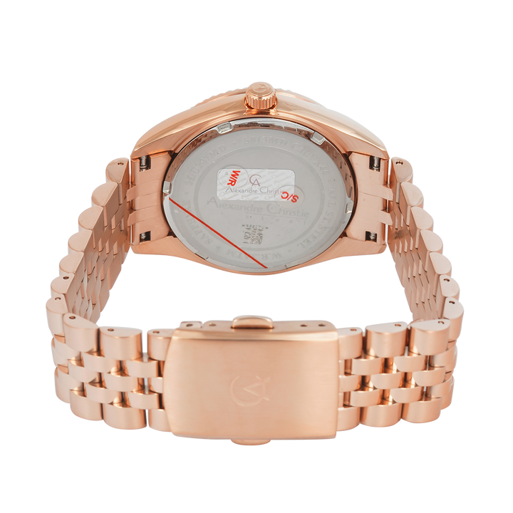 Jam Tangan Alexandre Christie Passion AC 5013 MDBRGSL2 Sapphire Men Silver White Dial Rose Gold Stainless Steel Strap