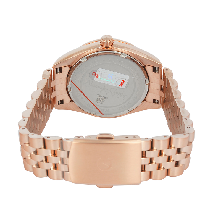 Jam Tangan Alexandre Christie Passion AC 5013 MDBRGSL3 Sapphire Men Silver White Dial Rose Gold Stainless Steel Strap