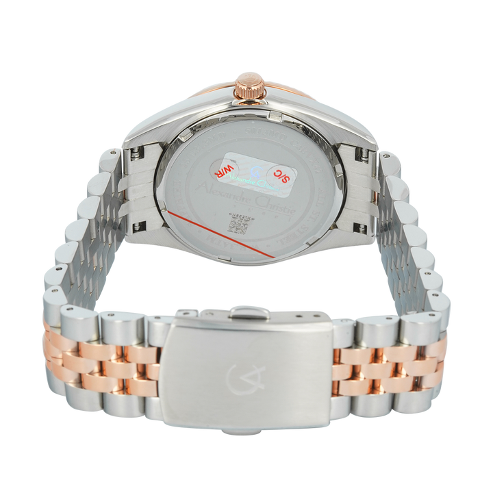 Jam Tangan Alexandre Christie Passion AC 5013 MDBTRGR3 Sapphire Men Grey Dial Dual Tone Stainless Steel Strap