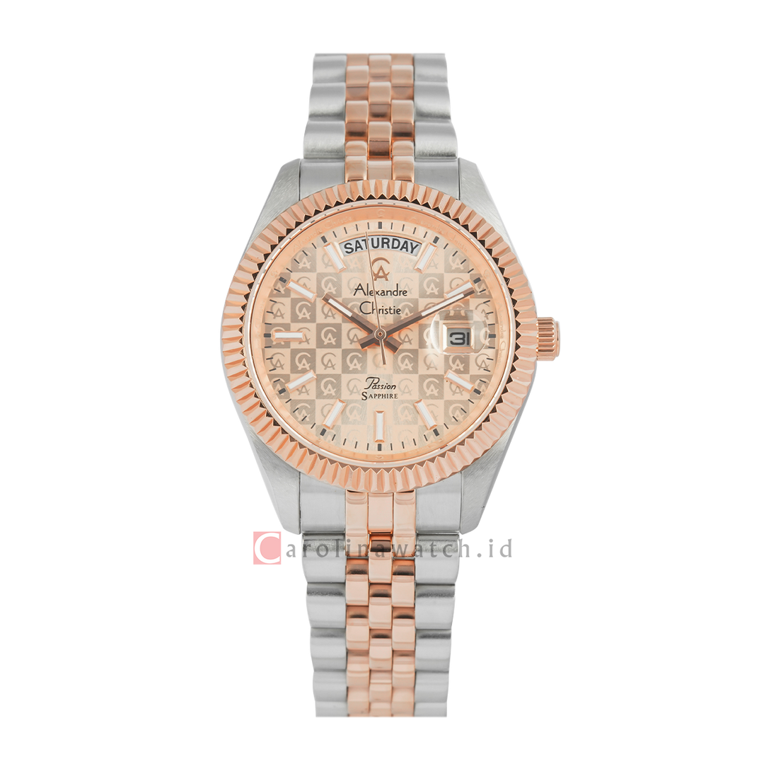 Jam Tangan Alexandre Christie Passion AC 5013 MDBTRLN2 Sapphire Men Analogi Dial Dual Tone Stainless Steel Strap