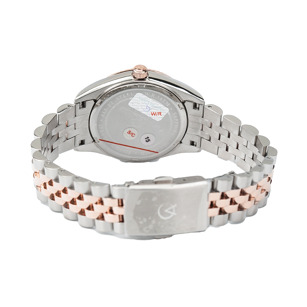 Jam Tangan Alexandre Christie Classic AC 5013 MDBTRMD Sapphire Men MOP Dial Dual Tone Stainless Steel Strap