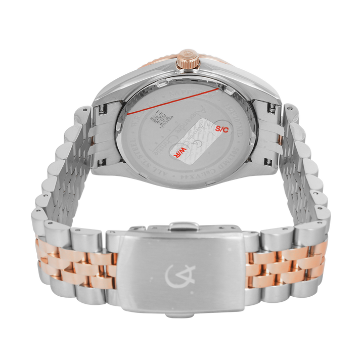 Jam Tangan Alexandre Christie Passion AC 5013 MDBTRSL2 Sapphire Men Silver White Dial Dual Tone Stainless Steel Strap