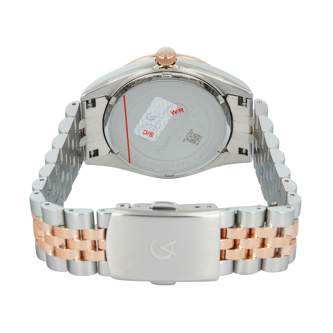 Jam Tangan Alexandre Christie Passion AC 5013 MDBTRSL3 Sapphire Men Silver White Dial Dual Tone Stainless Steel Strap