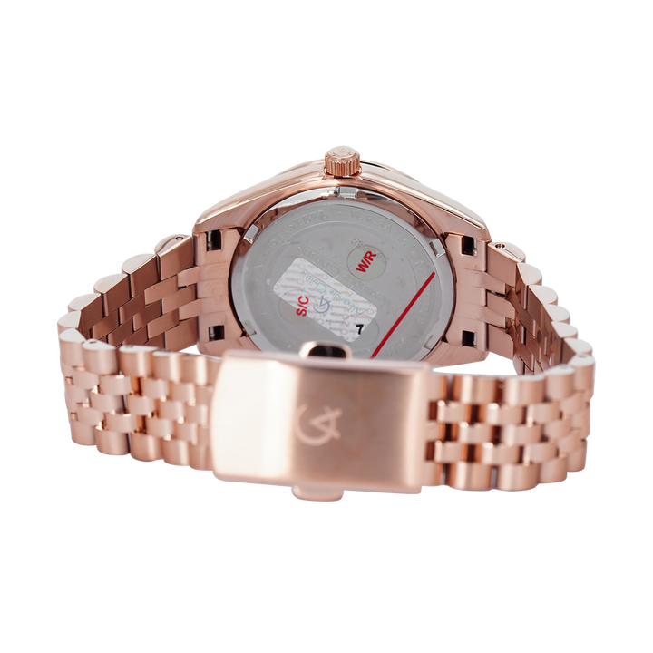 Jam Tangan Alexandre Christie Classic Steel AC 5014 LDBRGBO Women Brown Dial Rose Gold Stainless Steel Strap