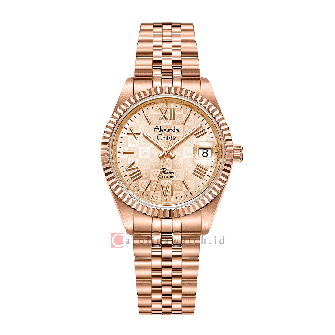 Jam Tangan Alexandre Christie Passion AC 5014 LDBRGLN2 Women Rose Gold Dial Rose Gold Stainless Steel Strap