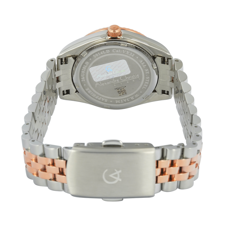 Jam Tangan Alexandre Christie Passion AC 5014 LDBTRGN Women Sapphire Green Dial Dual Tone Stainless Steel Strap