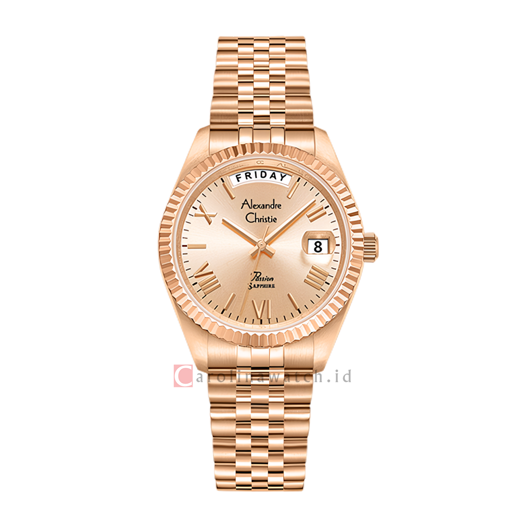 Jam Tangan Alexandre Christie Passion AC 5014 LEBRGLN Women Rose Gold Dial Rose Gold Stainless Steel Strap