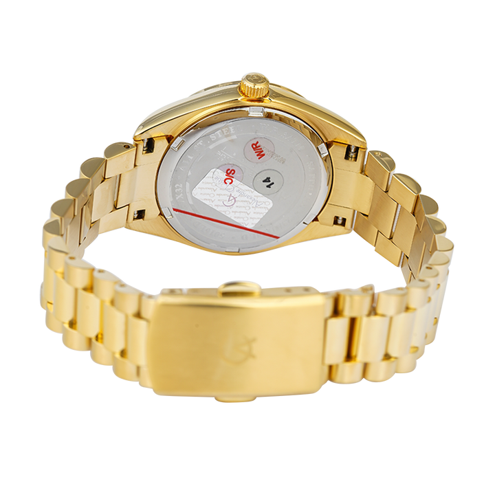 Jam Tangan Alexandre Christie Passion AC 5016 LDBGPIV Sapphire Women Champagne Dial Gold Stainless Steel Strap