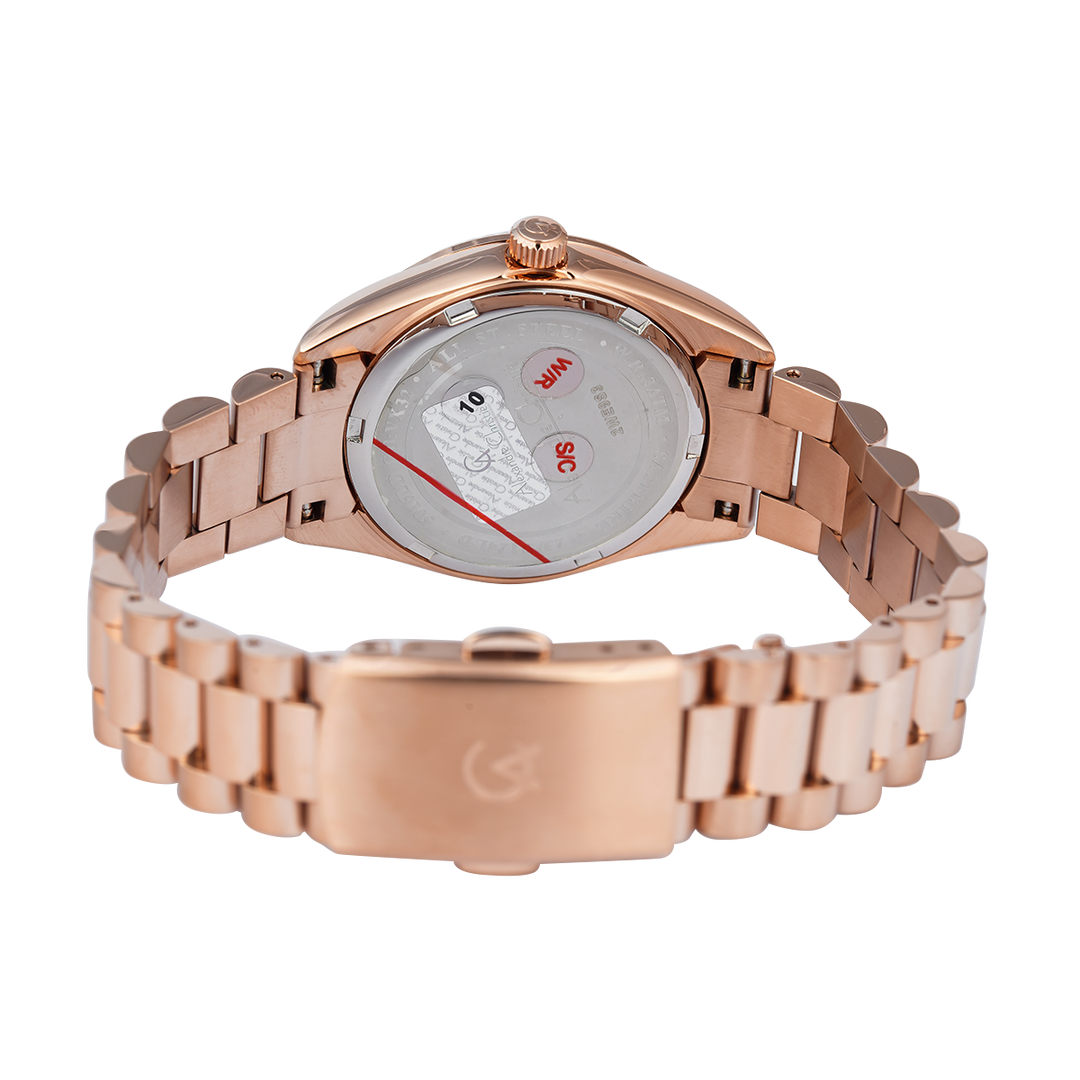 Jam Tangan Alexandre Christie Passion AC 5016 LDBRGLN Sapphire Women Light Rose Gold Dial Rose Gold Stainless Steel Strap