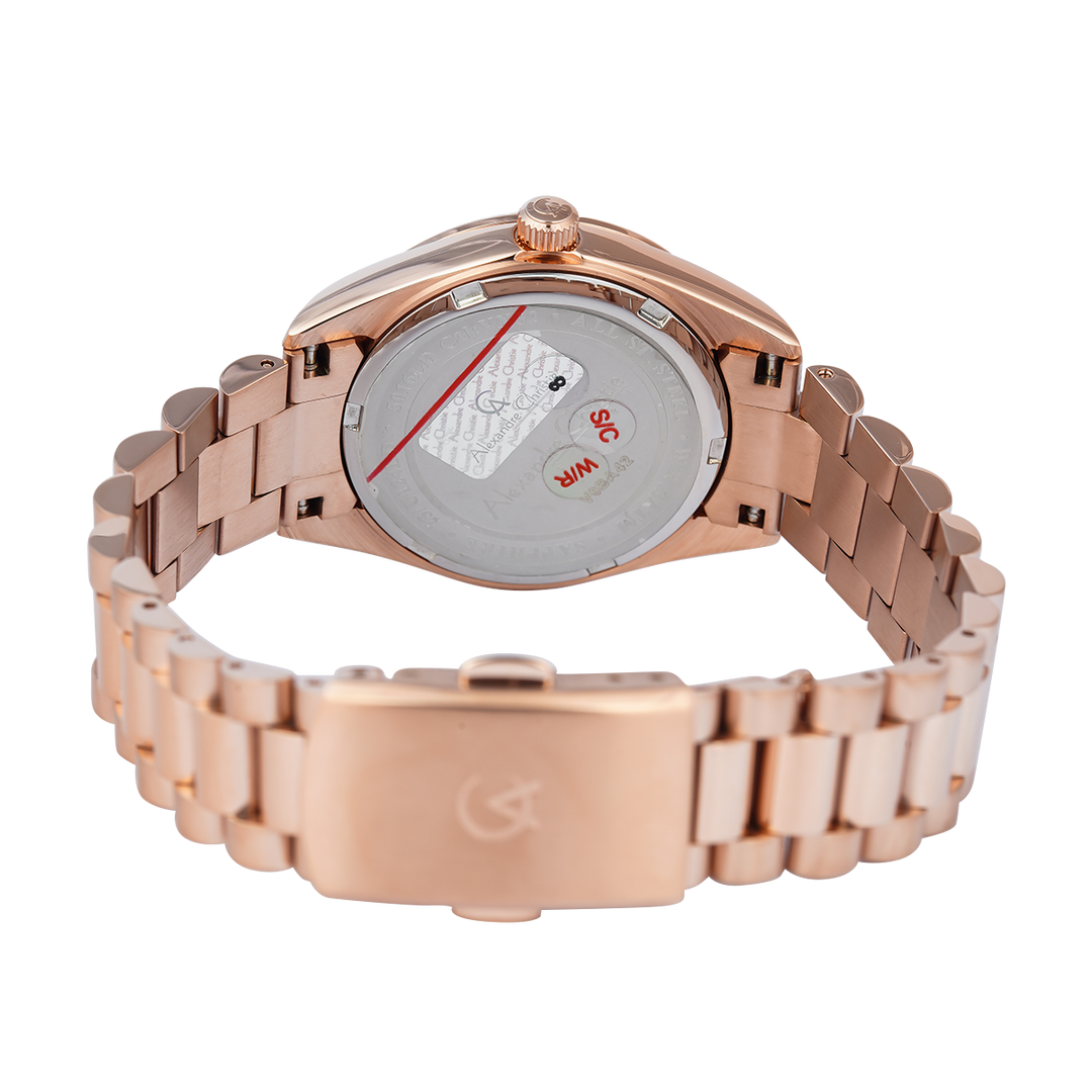 Jam Tangan Alexandre Christie Passion AC 5016 LDBRGSL Sapphire Women Silver Dial Rose Gold Stainless Steel Strap