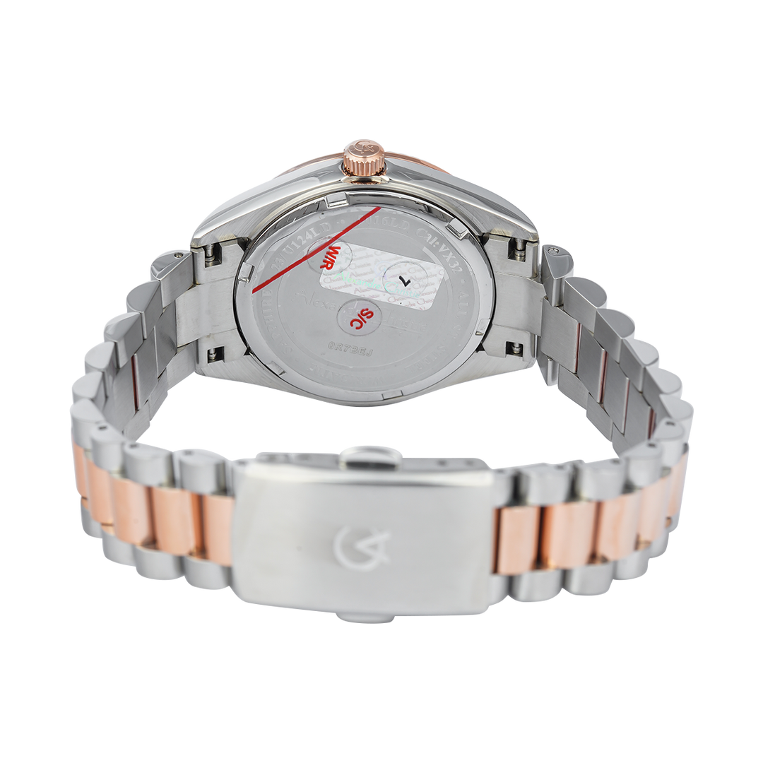 Jam Tangan Alexandre Christie Passion AC 5016 LDBTRLN Sapphire Women Light Rose Gold Dial Dual Tone Stainless Steel Strap