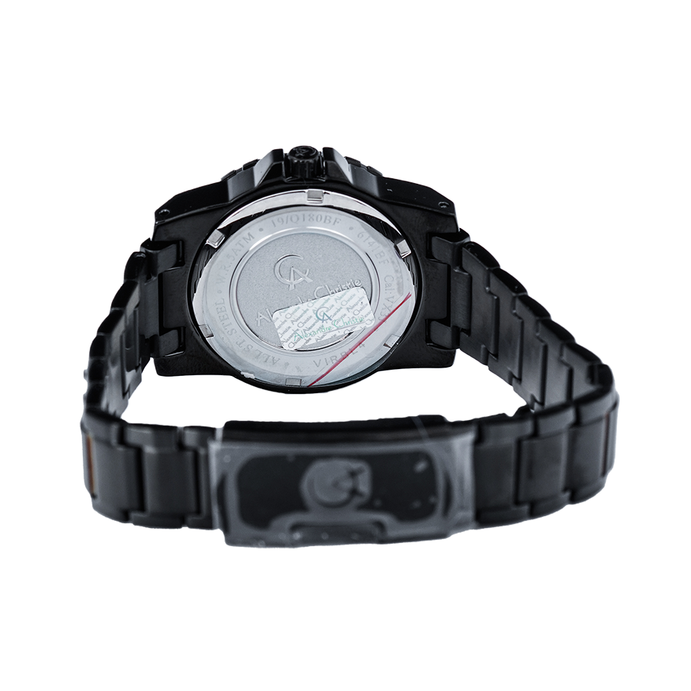 Jam Tangan Alexandre Christie Multifunction AC 6141 BFBIPBA Women Black Dial Black Stainless Steel Strap