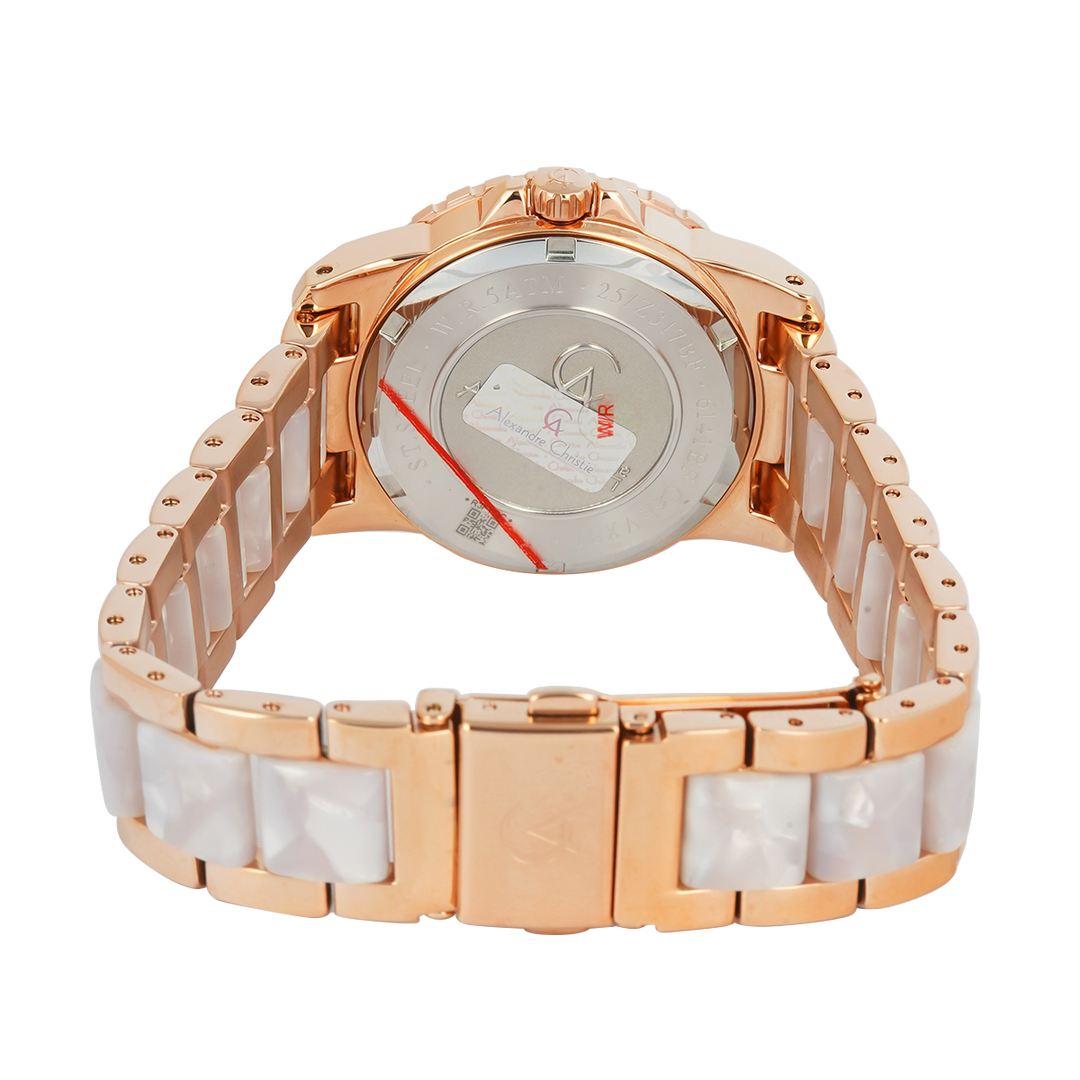 Jam Tangan Alexandre Christie Passion AC 6141 BFBRGLNSL2 Women Rose Gold Dial Dual Tone Stainless Steel Strap