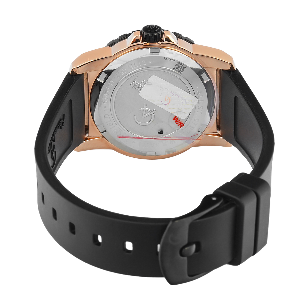 Jam Tangan Alexandre Christie Passion AC 6141 LDRBRBA Women Black Dial Black Rubber Strap