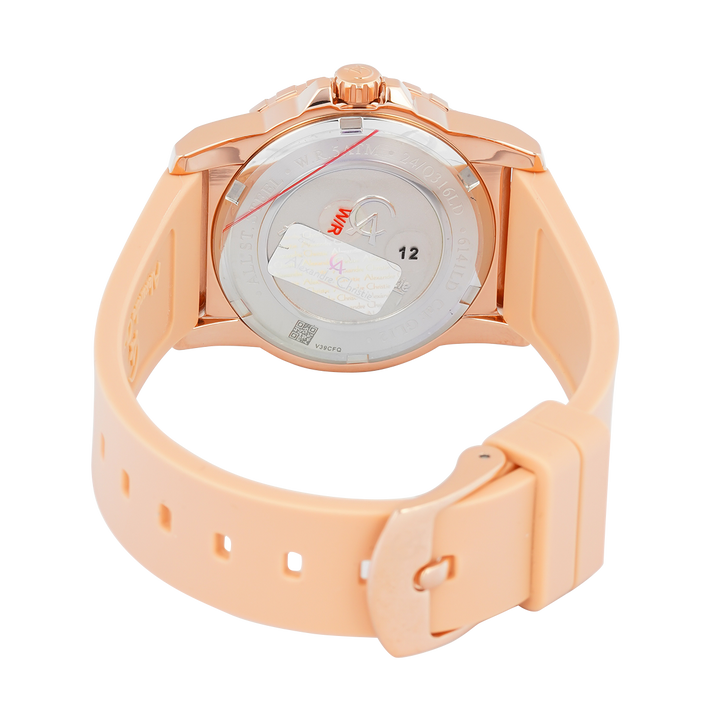 Jam Tangan Alexandre Christie Passion AC 6141 LDRRGLN Women Rose Gold Dial Yellow Rubber Strap