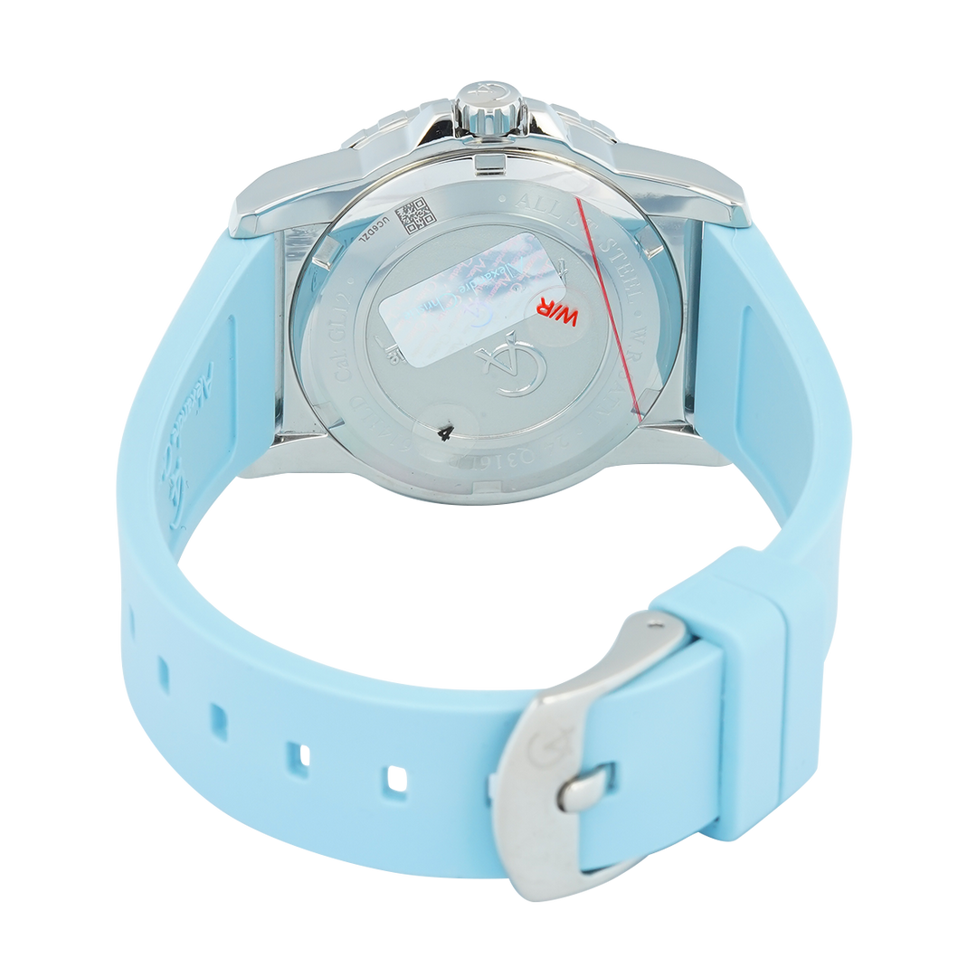 Jam Tangan Alexandre Christie Passion AC 6141 LDRSSLB Women Blue Dial Blue Rubber Strap