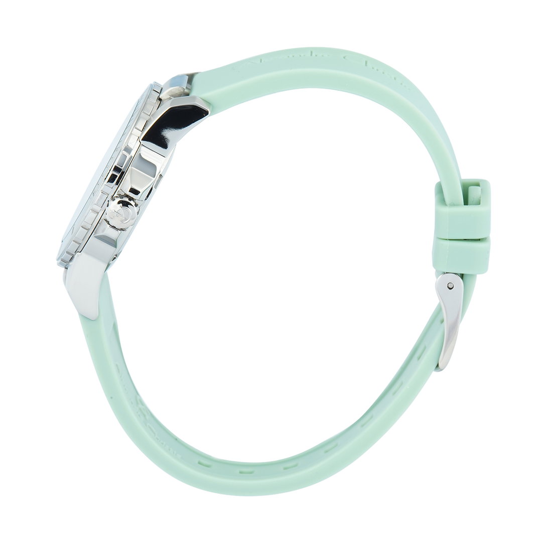 Jam Tangan Alexandre Christie Passion AC 6141 LDRSSLE Women Green Dial Green Rubber Strap