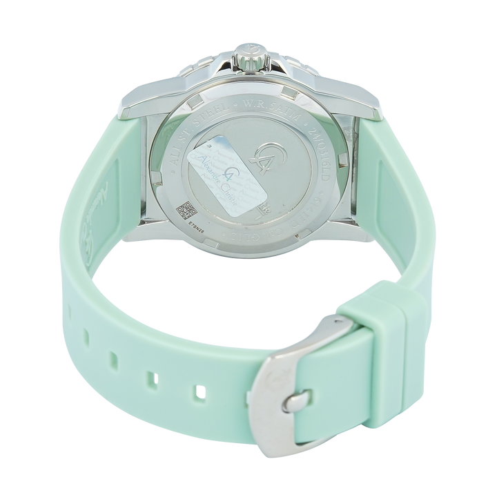Jam Tangan Alexandre Christie Passion AC 6141 LDRSSLE Women Green Dial Green Rubber Strap