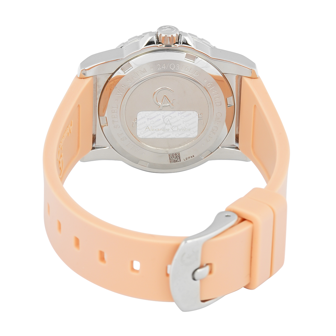 Jam Tangan Alexandre Christie Passion AC 6141 LDRSSLN Women Yellow Dial Yellow Rubber Strap