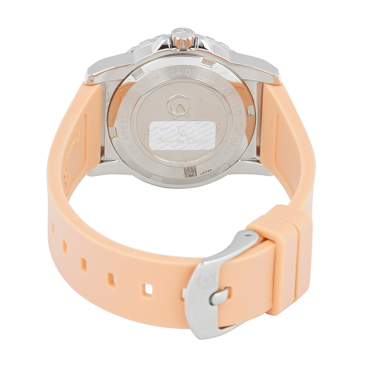 Jam Tangan Alexandre Christie Passion AC 6141 LDRSSLN Women Yellow Dial Yellow Rubber Strap