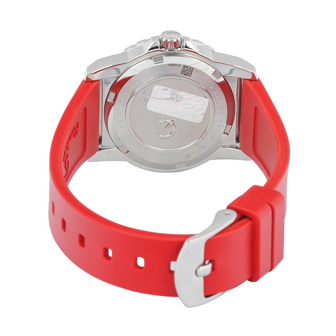 Jam Tangan Alexandre Christie Passion AC 6141 LDRSSRE Women Red Dial Red Rubber Strap