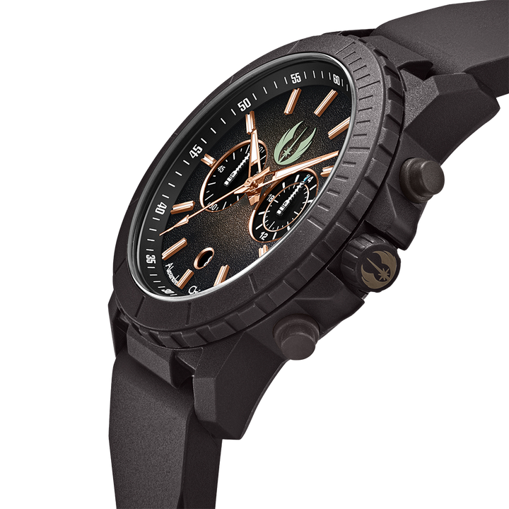 Jam Tangan Alexandre Christie X Star Wars AC 6141 MCROB1 Obi-Wan Kenobi Men Black Dial Black Premium Rubber Strap Limited Edition