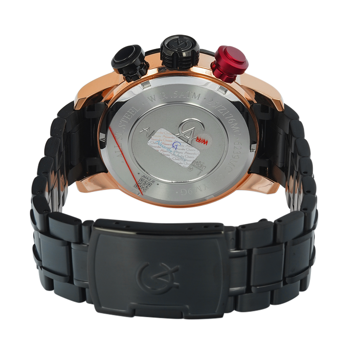Jam Tangan Alexandre Christie AC 6239 MCBBRBA Men Black Dial Stainless Steel Strap with Exclusive Box