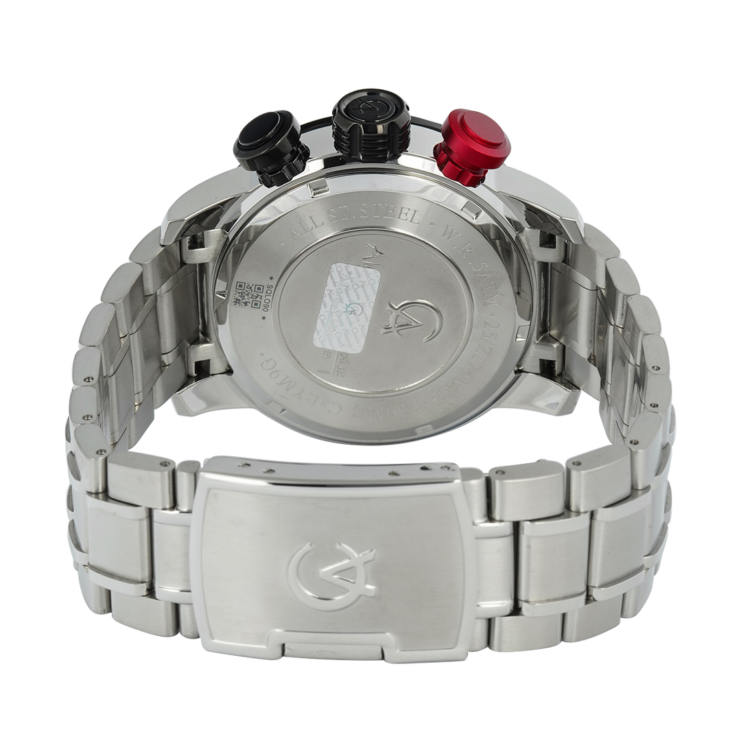 Jam Tangan Alexandre Christie AC 6239 MCBTBBA Men Blue Dial Silver Stainless Steel Strap with Exclusive Box
