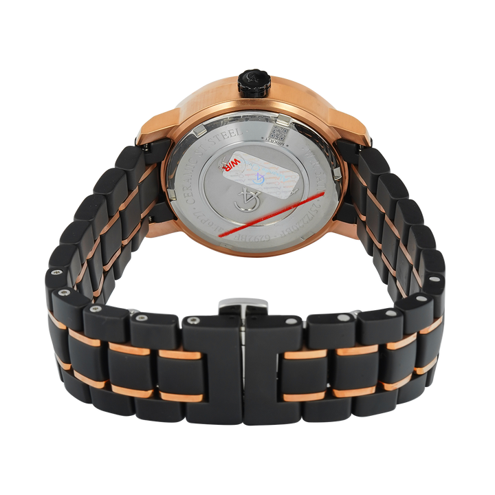 Jam Tangan Alexandre Christie Passion AC 6292 BFBBRBA2 Women Black Dial Dual Tone Stainless Steel With Ceramic Strap