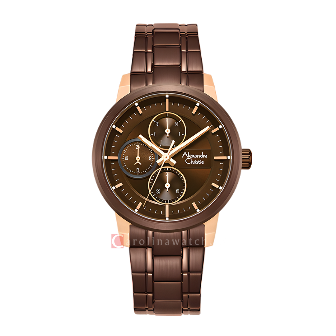 Jam Tangan Alexandre Christie Chronograph AC 6323 BFBROBO Women Brown Dial Brown Stainless Steel Strap